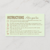 Carte De Visite Vert Brown Instructions Avant Après Spray Tan (Dos)