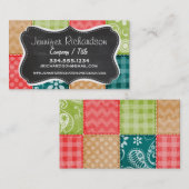 Carte De Visite Vert chaux mignonne, turquoise et rouge écarlate (Devant / Derrière)