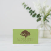 Carte De Visite Vert chêne éternel élégant style nature (Debout devant)