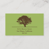 Carte De Visite Vert chêne éternel élégant style nature (Dos)