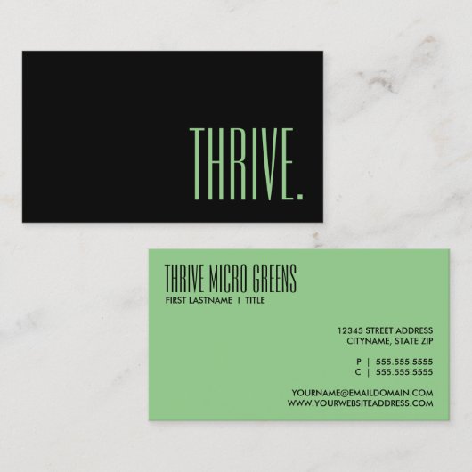 carte de visite vert citron (Devant / Derrière)