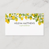 Carte De Visite Vert citrons moderne (Devant)