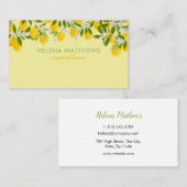 Carte De Visite Vert citrons moderne (Devant / Derrière)