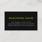 Carte De Visite Vert clair et noir élégant professionnel moderne (Dos)