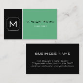 Carte De Visite Vert clair et noir élégant professionnel moderne (Devant / Derrière)