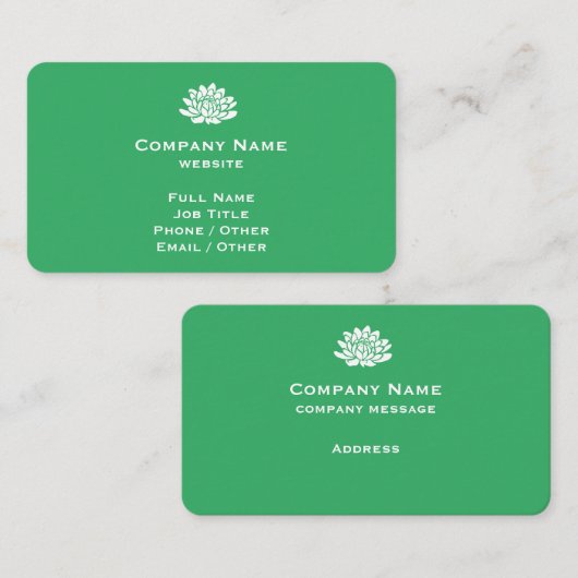 Carte de visite vert clair personnalisable (Devant / Derrière)
