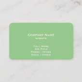 Carte de visite vert clair simple (Devant)