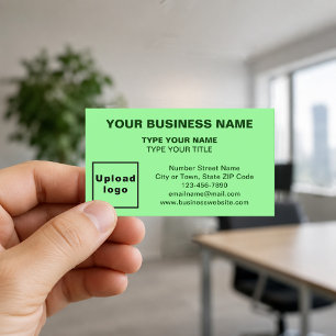 Carte de visite vert clair style centré