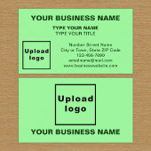 Carte de visite vert clair style centré