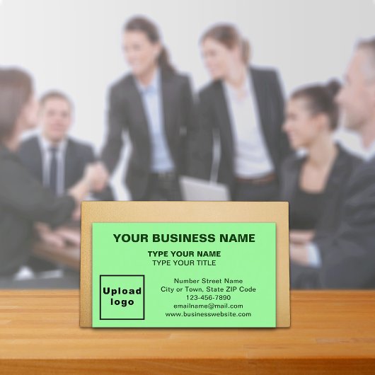 Carte de visite vert clair style centré