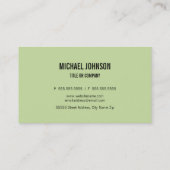 Carte De Visite Vert classique Faux Linen (Dos)