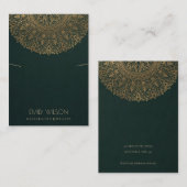 CARTE DE VISITE VERT CLASSIQUE OR ORNATE MANDALA NECKLACE AFFICHER (Devant / Derrière)