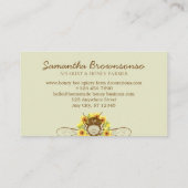 Carte De Visite Vert Classique Tournesol Floral Apiary Miel Bee (Dos)