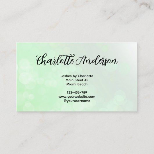 Carte de visite vert : coups de fouet (Dos)