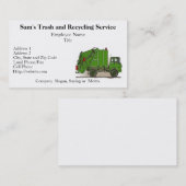 Carte de visite vert de camion à ordures (Devant / Derrière)