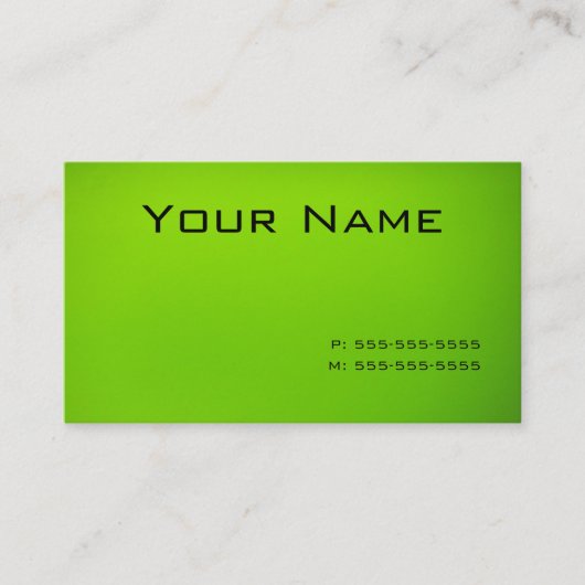 Carte De Visite Vert de chaux (Devant)
