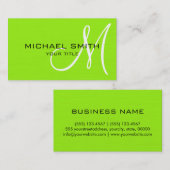 Carte De Visite Vert de chaux élégant professionnel de plaine de (Devant / Derrière)