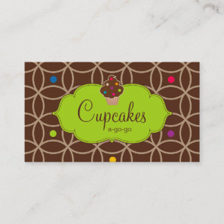 Carte De Visite Vert de chaux moderne de chocolat de points de