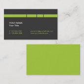 Carte De Visite Vert de chaux moderne/lignes et rayures grises (Devant / Derrière)