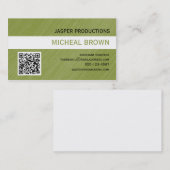 Carte de visite vert de code de QR (Devant / Derrière)