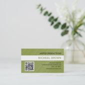 Carte de visite vert de code de QR (Debout devant)