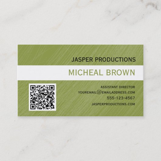 Carte de visite vert de code de QR (Devant)