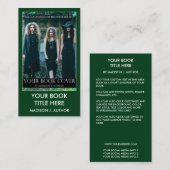 Carte De Visite Vert de couverture de livre d'auteur d'auteur ou (Devant / Derrière)