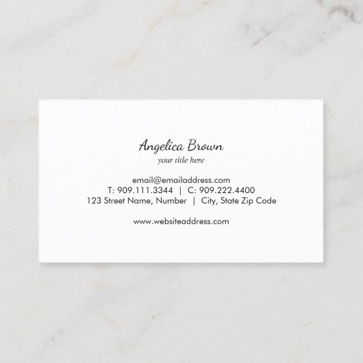 Carte de visite vert de feuille d'érable (Dos)