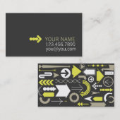 Carte de visite vert de flèches modernes (Devant / Derrière)