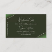 Carte De Visite Vert de forêt avec des diamants argentés (Dos)