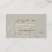 Carte De Visite vert de la beauté | de fleur du platine (Dos)