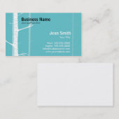 Carte de visite vert de la forêt de bouleaux blanc (Devant / Derrière)