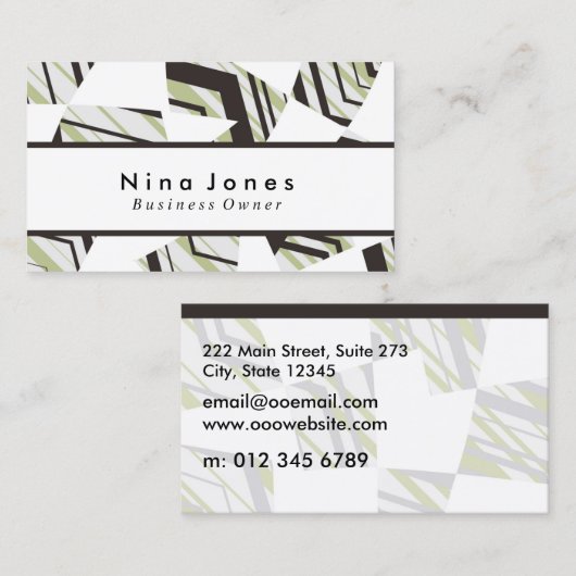 Carte De Visite Vert de laurier (Devant / Derrière)