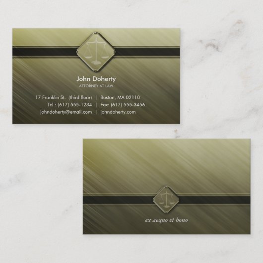 Carte De Visite Vert de l'AVOCAT | (Devant / Derrière)