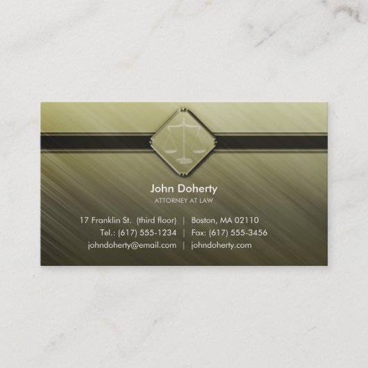 Carte De Visite Vert de l'AVOCAT | (Devant)