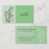 Carte de visite vert de l'océan Floral japonais (Devant / Derrière)