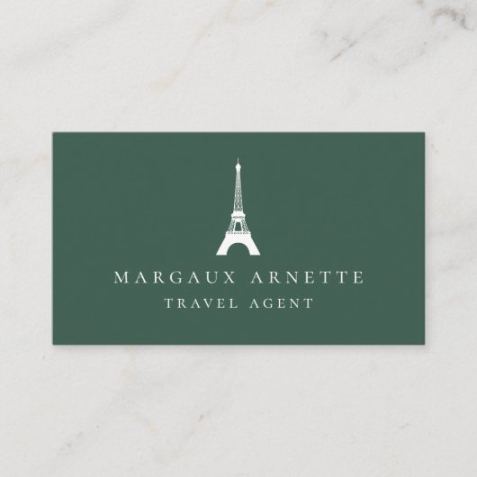 Carte De Visite Vert de logo de Tour Eiffel (Devant)