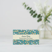 Carte de visite vert de magasin de bêtes de pattes (Debout devant)