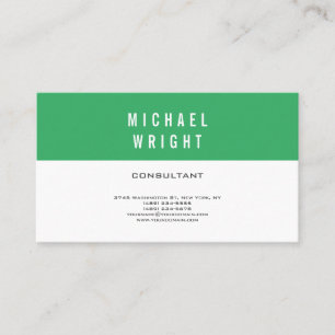 Carte De Visite Vert de mer blanc moderne simple minimaliste