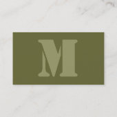 Carte de visite vert de monogramme de pochoir (Dos)