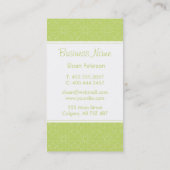 Carte de visite vert de motif (Dos)