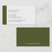 Carte de visite vert de motif (Devant / Derrière)