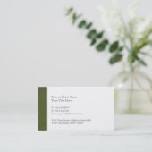 Carte de visite vert de motif (Debout devant)