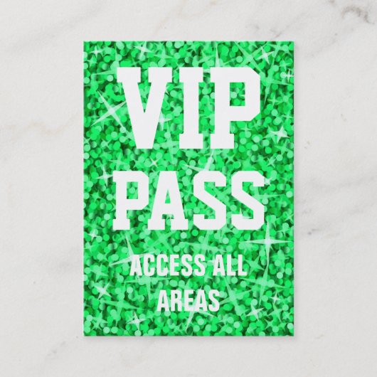 Carte de visite vert de "PASSAGE de VIP" de (Devant)