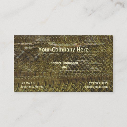 Carte de visite vert de peau de serpent (Devant)