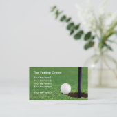 Carte De Visite Vert de putting de golf Balle de golf (Debout devant)