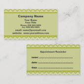 Carte de visite vert de rappel de rendez-vous de (Devant / Derrière)