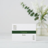 Carte de visite vert de rayure (Debout devant)