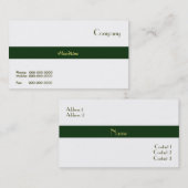 Carte de visite vert de rayure (Devant / Derrière)