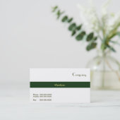 Carte de visite vert de rayure (Debout devant)